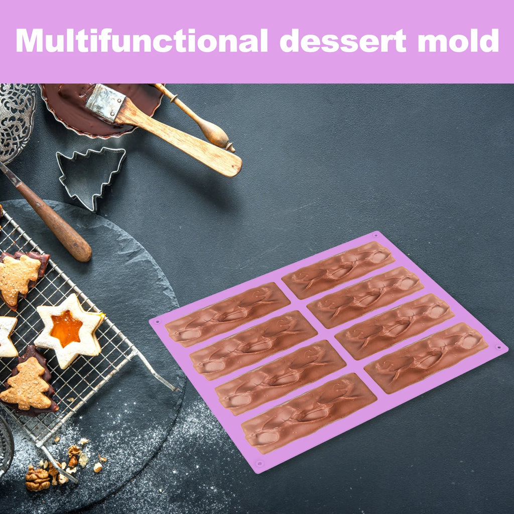 6-Pack Silicone Granola Bar Molds – 8 Cavity Rectangle Baking Set Silicone Baking Mold Nixie