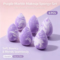 6-Piece Purple Marble Makeup Sponge Set – Latex-Free Blender Makeup Blending Sponge Nixie PURPLE