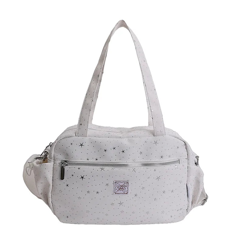 Women's Large Capacity Crossbody Shoulder Bag – Lightweight Crossbody Shoulder Bag Nixie BB-710-White Extra Large