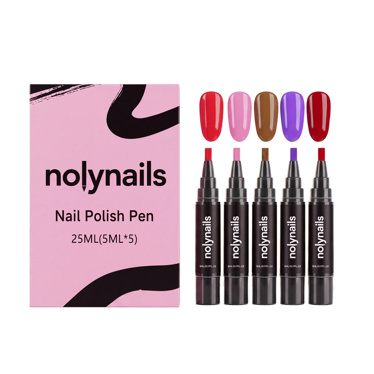 5-Color Gel Nail Polish Pen Set – Quick Dry, No UV Needed Gel Nail Polish Pen Nixie 5 Colors