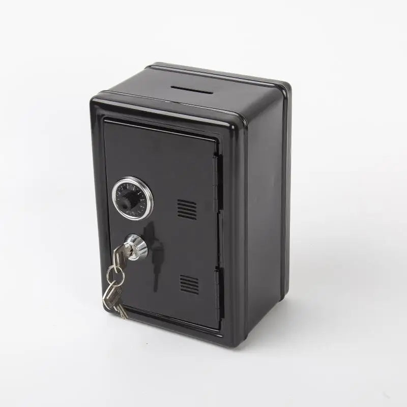 Mini Metal Safe Piggy Bank with Lock – Secure Cash Storage Box Metal Piggy Bank Nixie