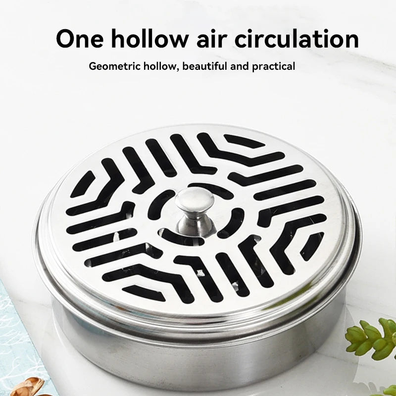 Stainless Steel Mosquito Coil Holder Tray with Cover Mosquito Coil Holder Nixie