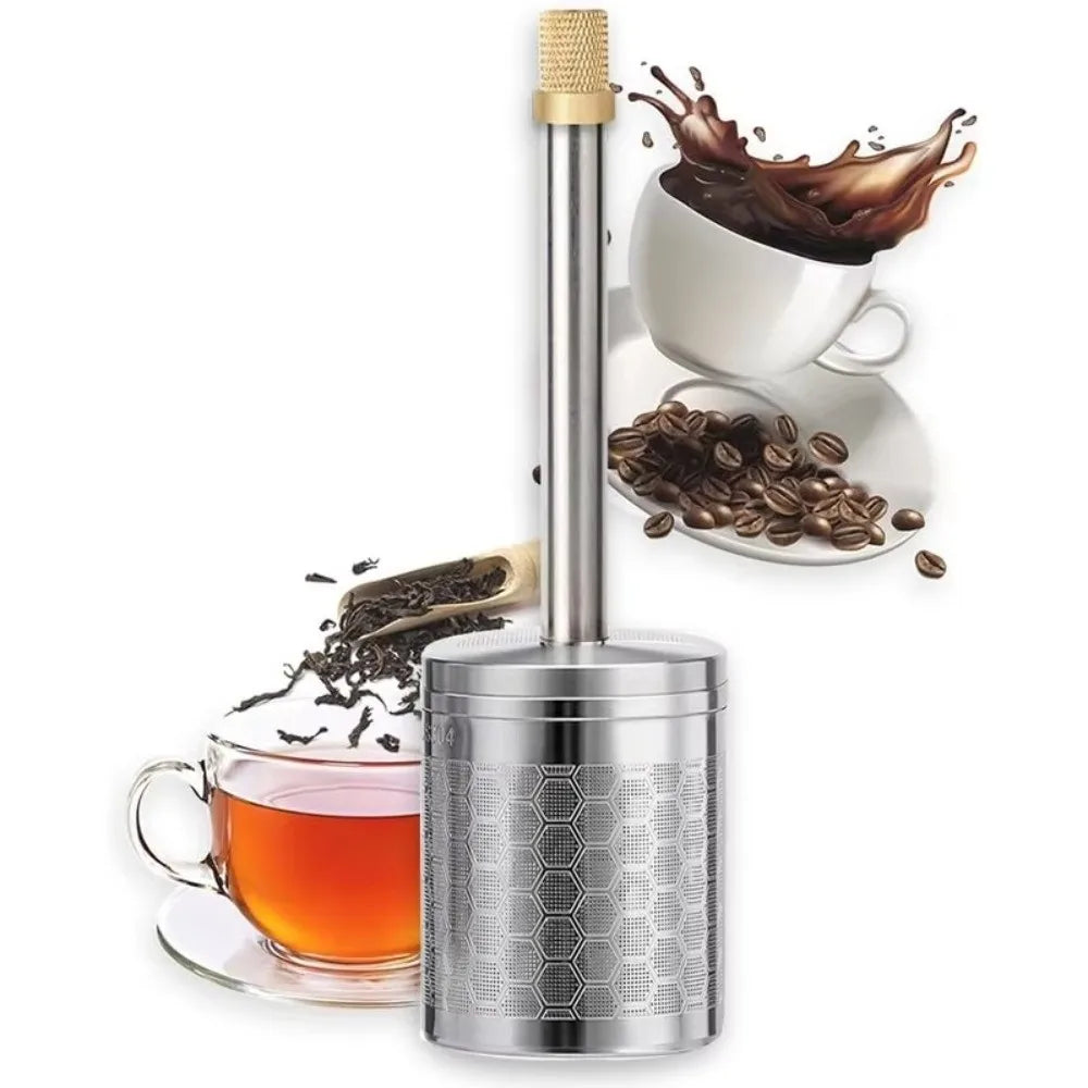 Press Tea & Coffee Infuser – Fine Mesh, Extended Handle Tea Coffee Infuser Nixie