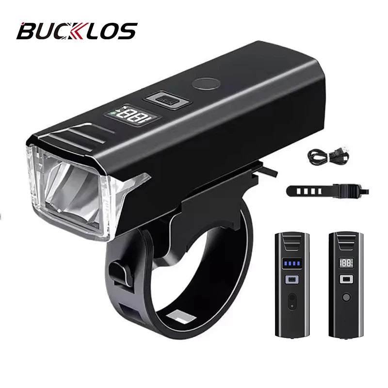 BUCKLOS Smart Sensor Bike Headlight – Type-C, IPX5, 18650 Bike Headlight Nixie