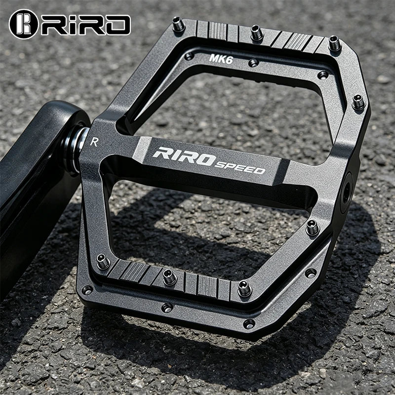 RIRO Ultralight Aluminum Flat Bike Pedals 3 Bearing Non-Slip MTB Flat Bike Pedals Nixie