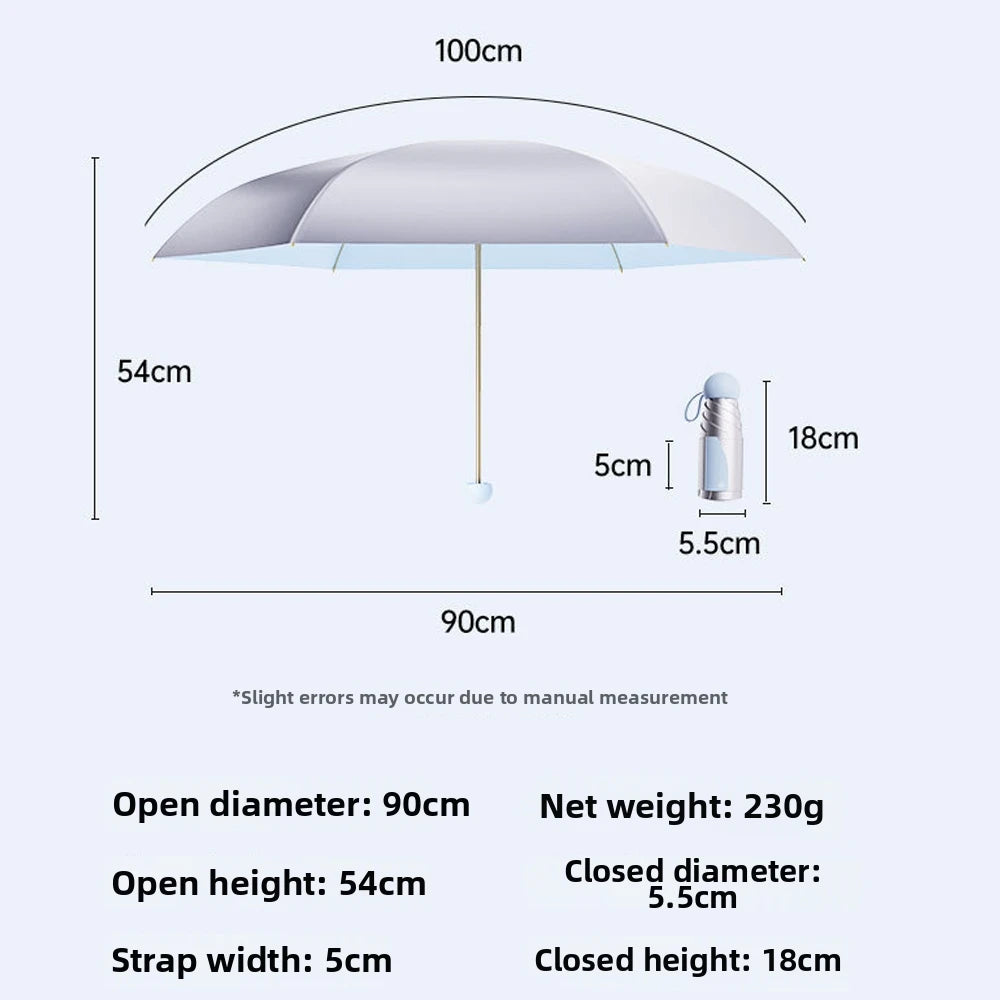 UV Protection Titanium Silver Capsule Sun Umbrella – Lightweight