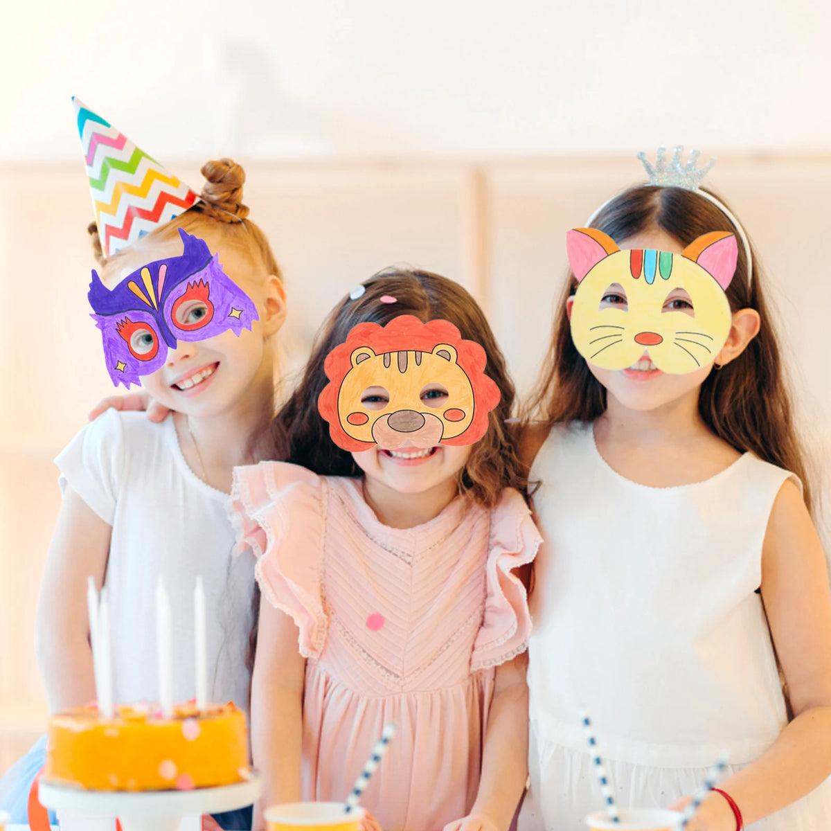 DIY Animal Blank Masks Set – 6 or 32 Pcs for Kids' Parties DIY Craft Mask Kit Nixie