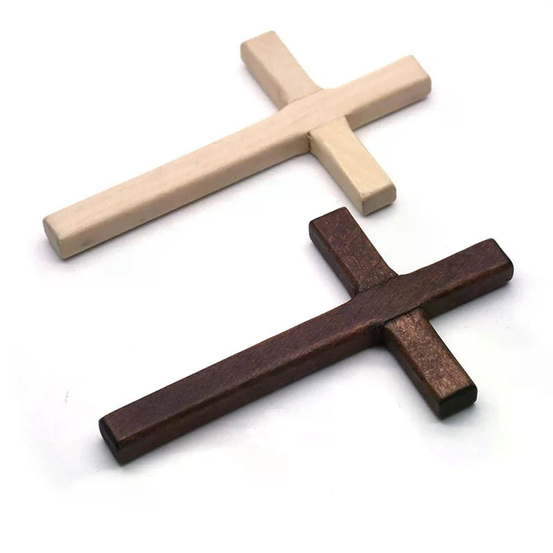Christian Wooden Wall Cross 12cm Hanging Crucifix – 2 Colors Religious Wall Decor Nixie