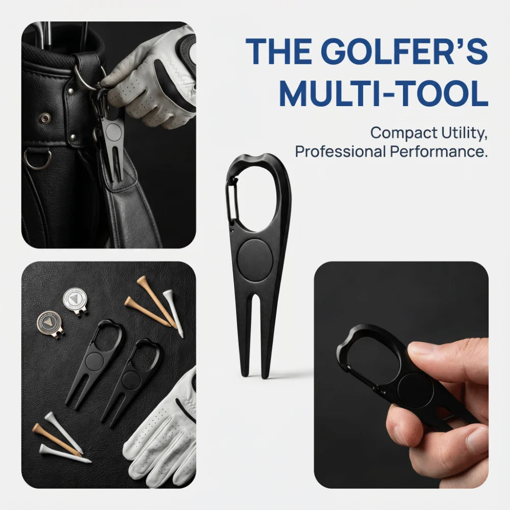 2PCS Foldable Golf Divot Repair Tool with Magnetic Ball Marker