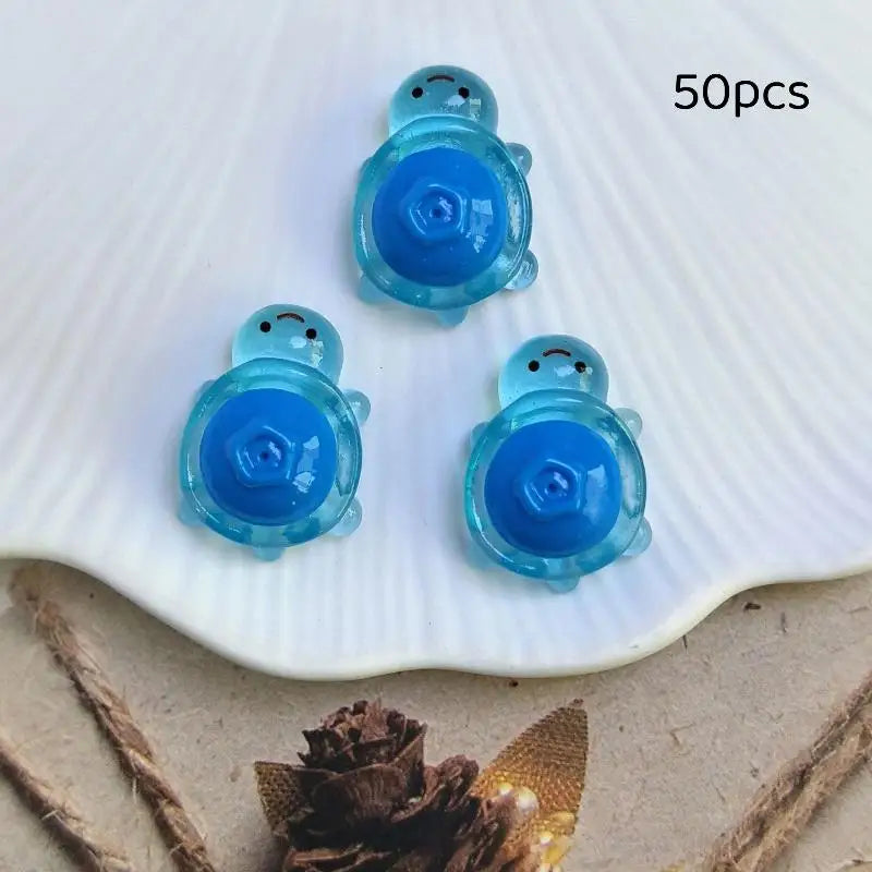 50Pcs Glow in Dark Cartoon Turtle Resin Figurines Mini Decor Resin Mini Figurines Nixie A8 50pcs