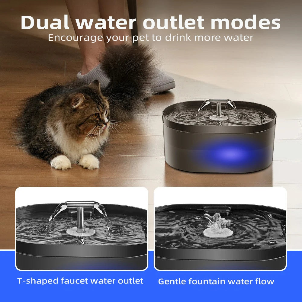 2.2L Smart Pet Water Fountain with Filter & LED Light Pet Water Fountain Nixie