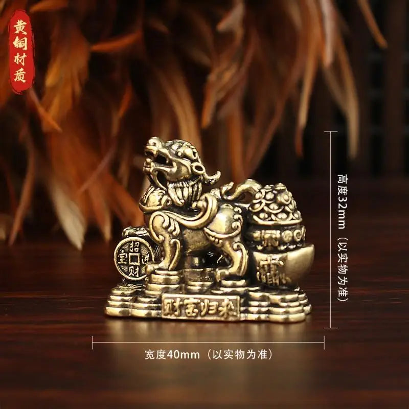 Brass Feng Shui Pixiu Statue Pair – Wealth & Good Luck Décor Feng Shui Figurine Nixie