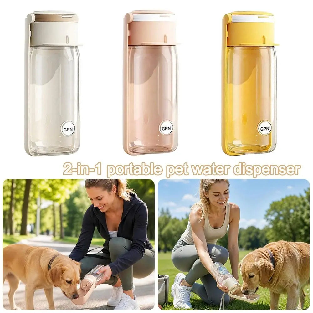 2-in-1 Foldable Pet Water Bottle & Bowl | 360ml/560ml Travel Pet Travel Bottle Nixie