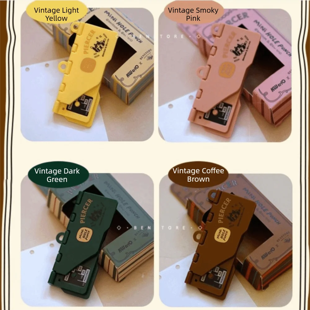 Retro Mini 3-Hole Punch Portable Card Punch M5 A7 A6 Mini Hole Punch Nixie