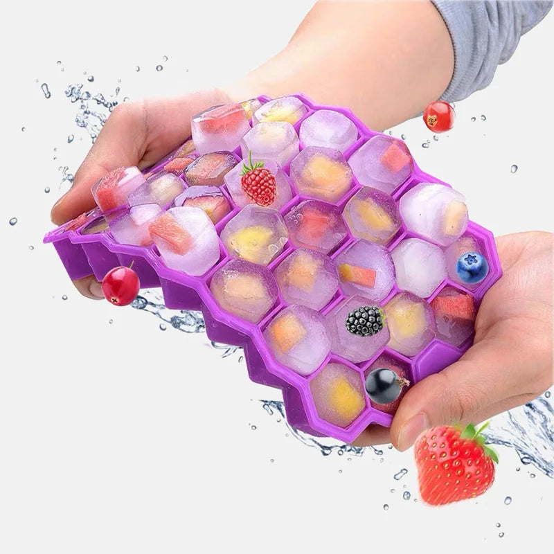 Silicone Ice Cube Tray 37-Cube BPA Free with Lid | Food Grade Silicone Ice Tray Nixie