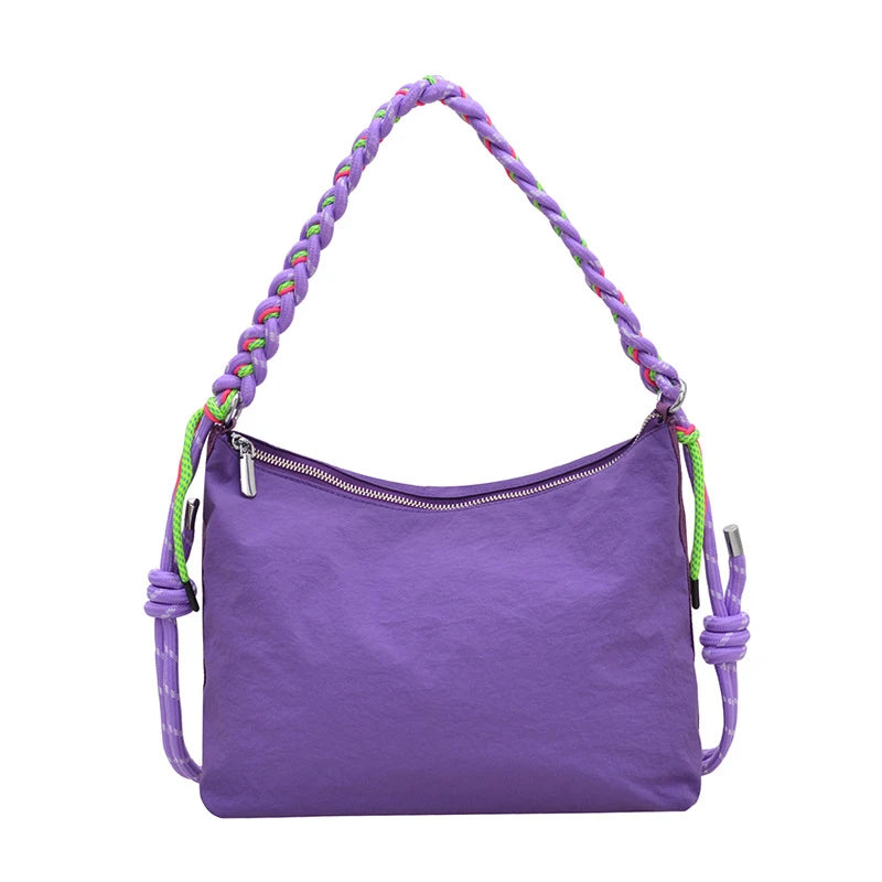 Color-Block Twist-Strap Nylon Crossbody Bag – Large Capacity Crossbody Shoulder Bag Nixie