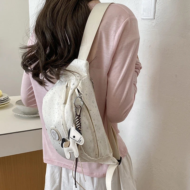 Japanese Star Print Crossbody Chest Bag – Cute Waist Pack Crossbody Chest Bag Nixie