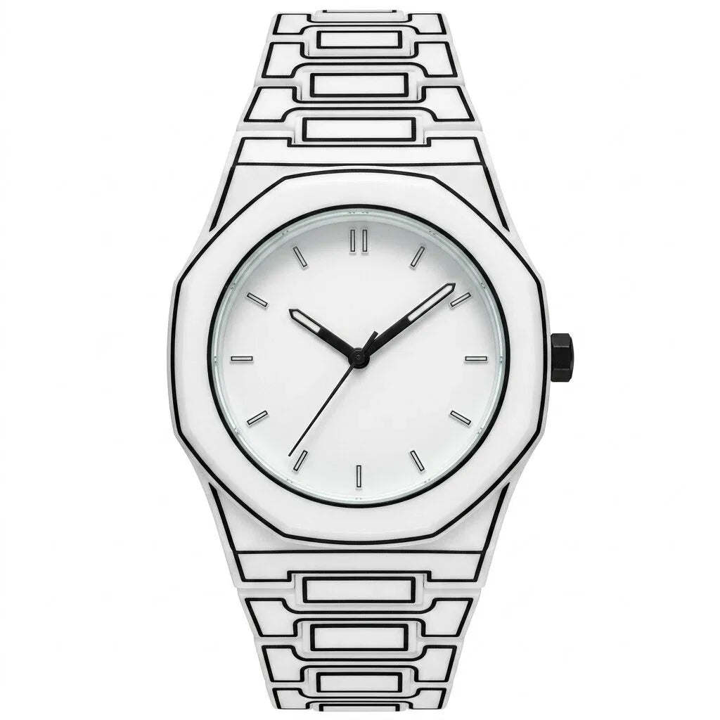 Nixie Octagonal Comic Quartz Watch – Unisex Line Art Style Quartz Wristwatch Nixie 3