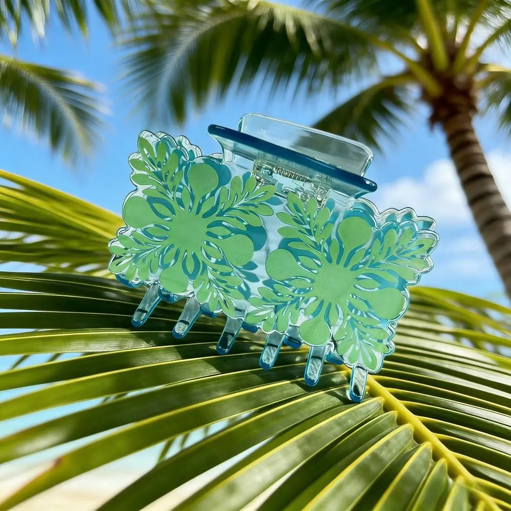 Tropical Hawaiian Floral Hair Claw Clip – Summer Style