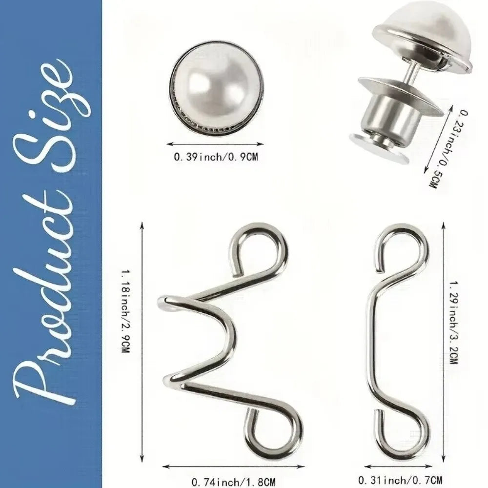 No-Sew Adjustable Button Pins for Jeans, Pants & Skirts Button Clip Accessory Nixie