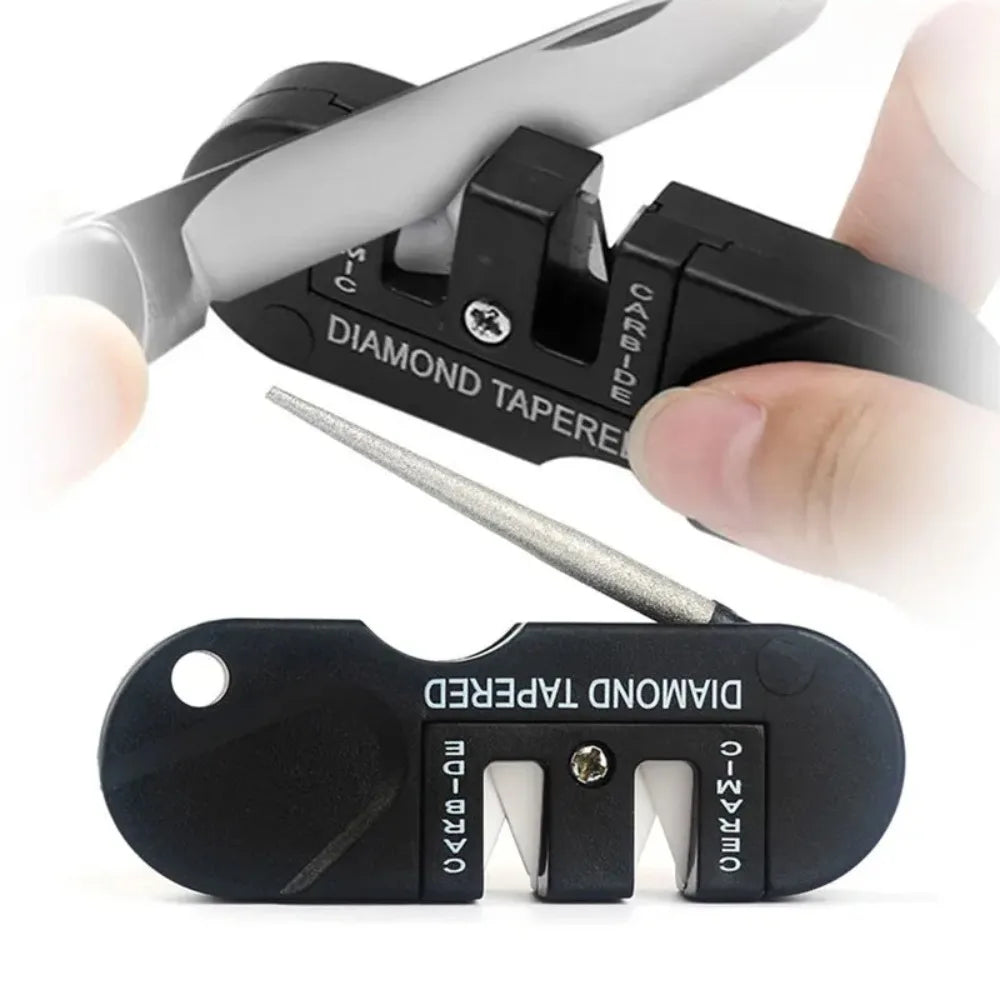 4-in-1 Pocket Knife Sharpener – Ceramic, Carbide & Diamond Knife Sharpener Nixie