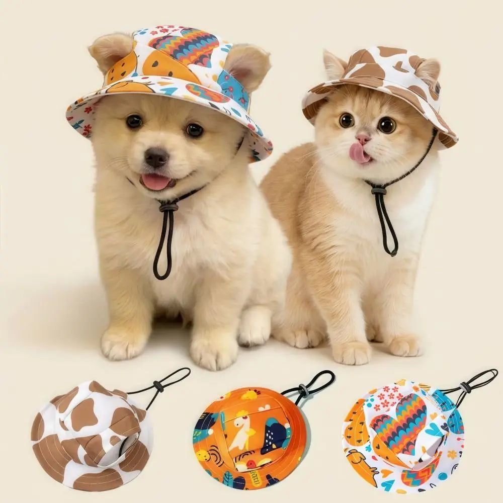 Breathable Pet Sun Hat UV Protection Bucket Hat for Dogs & Cats Pet Sun Hat Nixie