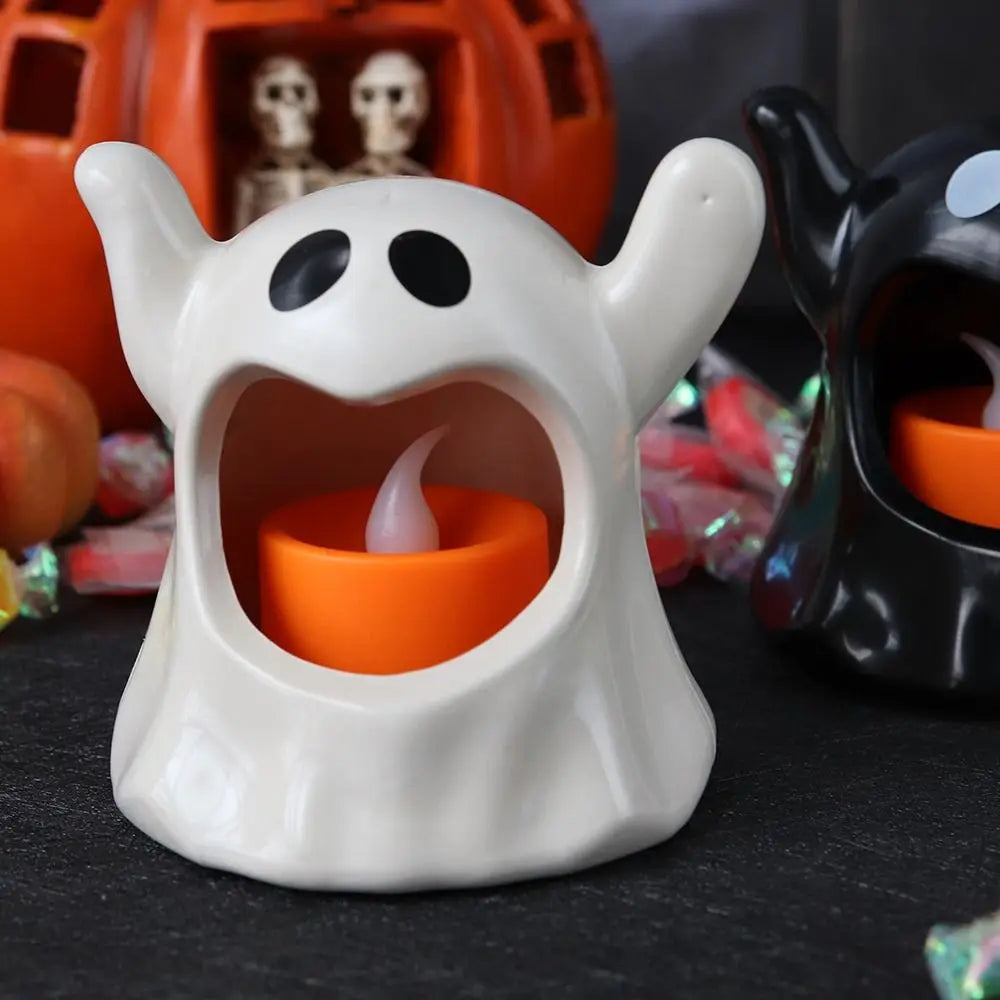 Halloween LED Electronic Candle Lights – Spooky Décor Pair