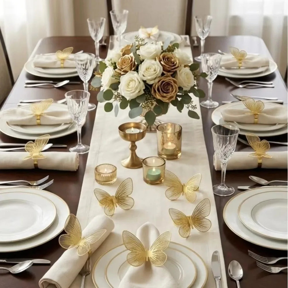 Metal Butterfly Napkin Ring Holder – Elegant Table Décor