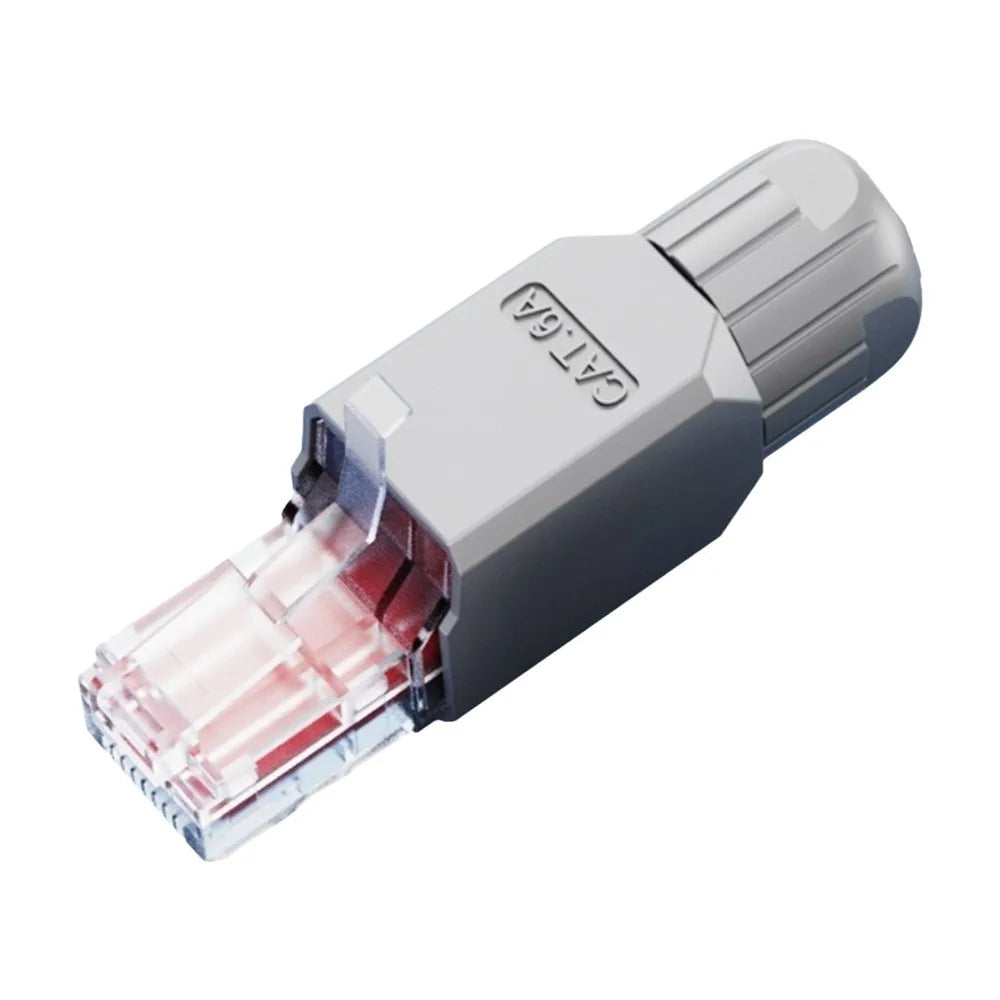 Tool-Free RJ45 Connector CAT6A CAT6 Gold Plated Field Plug