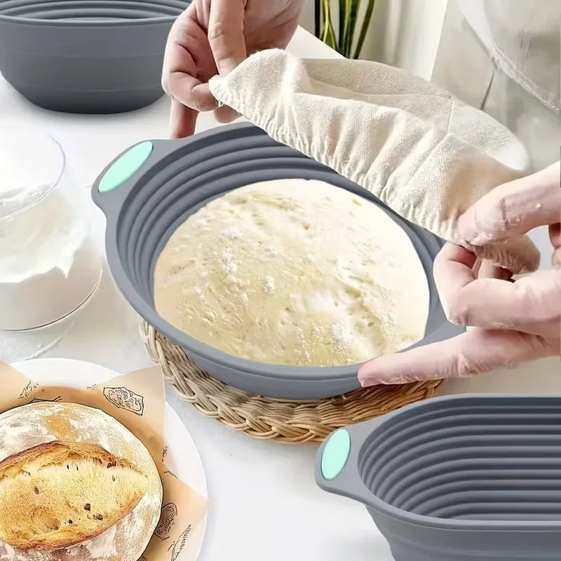 Foldable Silicone Proofing Basket – Non-Stick Dough Rising Bowl Silicone Proofing Basket Nixie