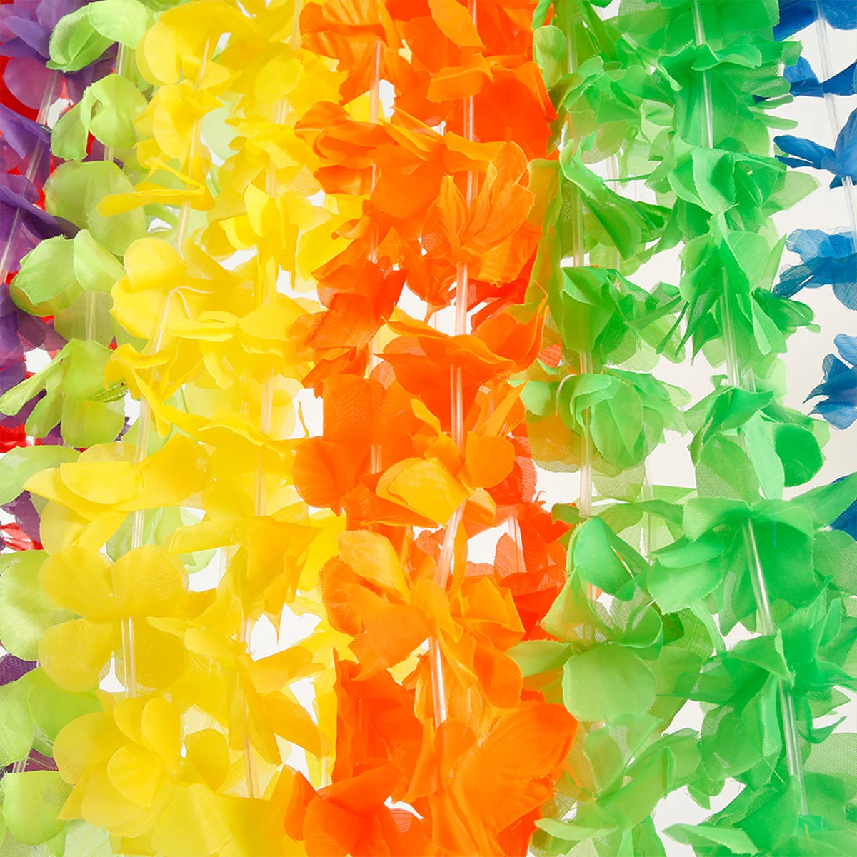 50/100Pcs Hawaiian Flower Lei Necklaces – Luau Party Supplies Party Lei Necklaces Nixie