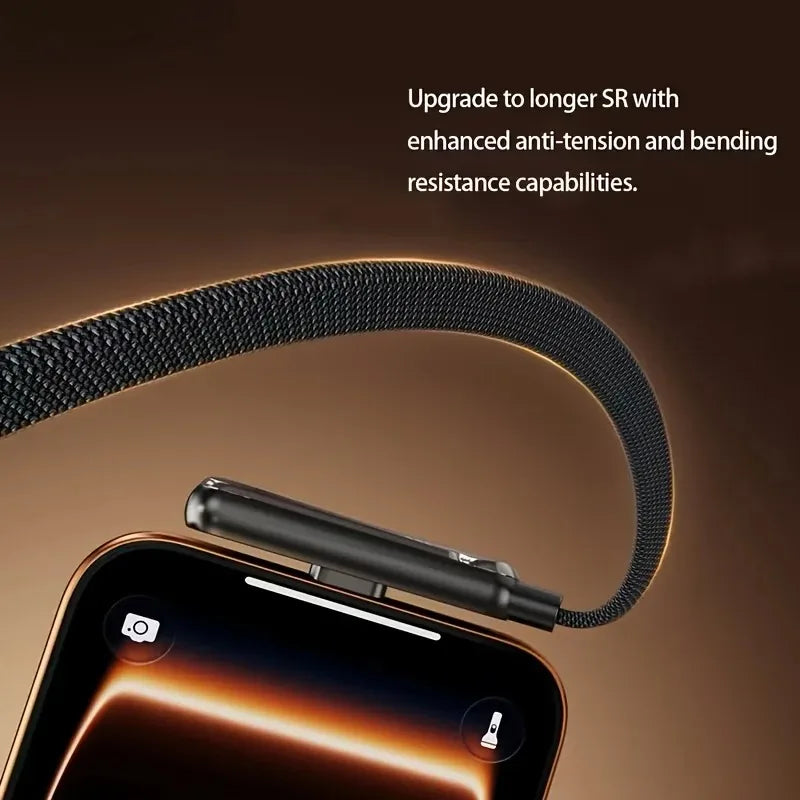 240W 180° Elbow Fast Charging Cable + Foldable Phone Holder Stand USB-C Charging Cable Nixie