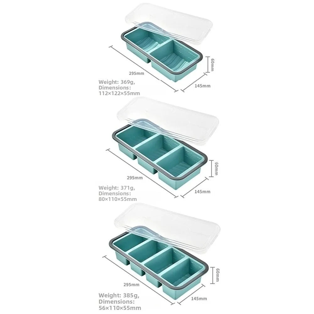 Compartment Lunch Box 2/3/4 Grid Microwave Safe Silicone