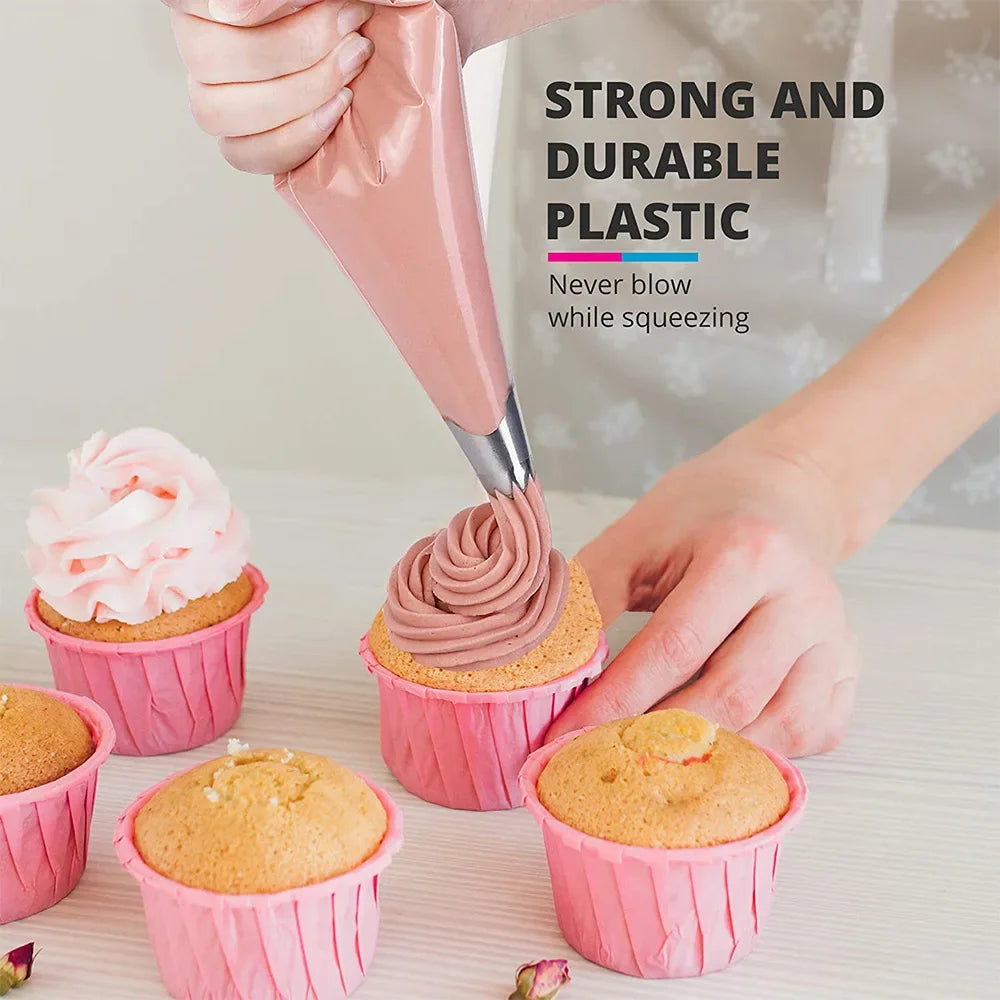 50pcs Disposable Piping Bags for Cake Decorating S M L – Nixie Disposable Piping Bags Nixie