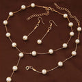 4-Piece Gold Pearl Tassel Jewelry Set – Necklace, Earrings & Bracelet Fashion Jewelry Set Nixie Gold suit