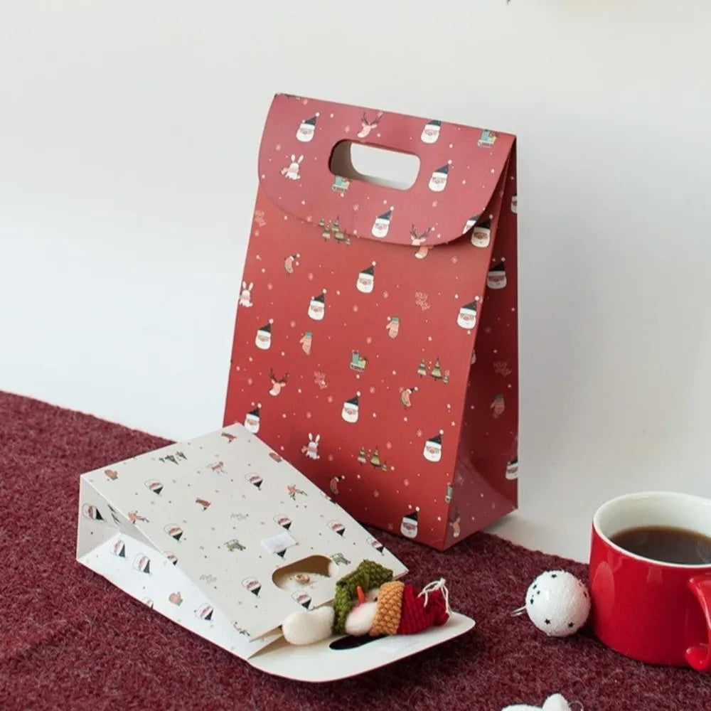 3Pcs Christmas Gift Boxes S/M/L Flip Cover Paper Candy Bags Christmas Gift Box Nixie