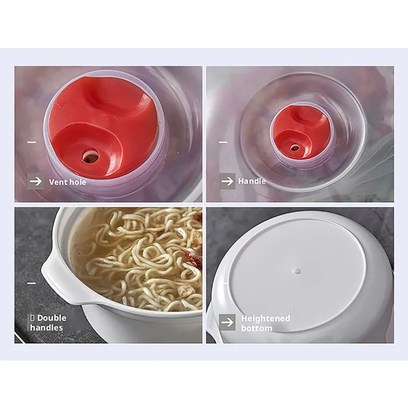 3-Piece Microwave Safe Steamer Bento Lunch Box Set with Lid Microwave Steamer Set Nixie