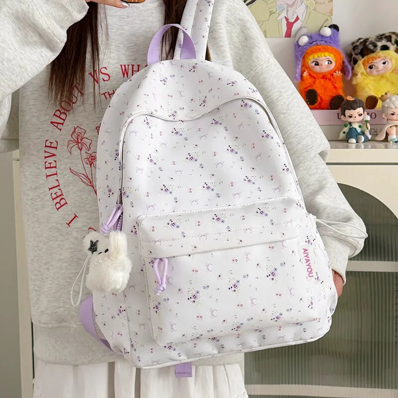Nixie Floral Print Women's Backpack – Lightweight Travel Bag