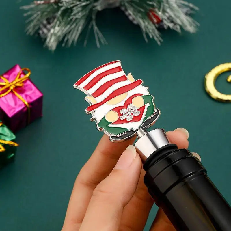 Christmas Snowman Wine Stopper | Zinc Alloy Festive Bottle Seal Wine Stopper Nixie