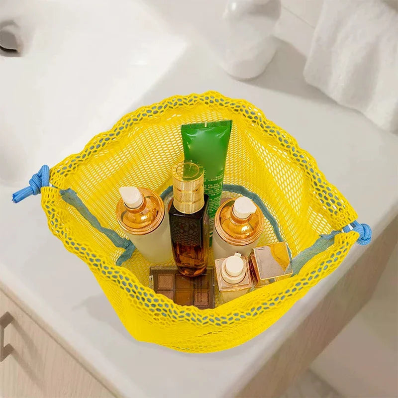 Nylon Mesh Drawstring Pouch – Travel & Makeup Storage Bag Mesh Storage Pouch Nixie