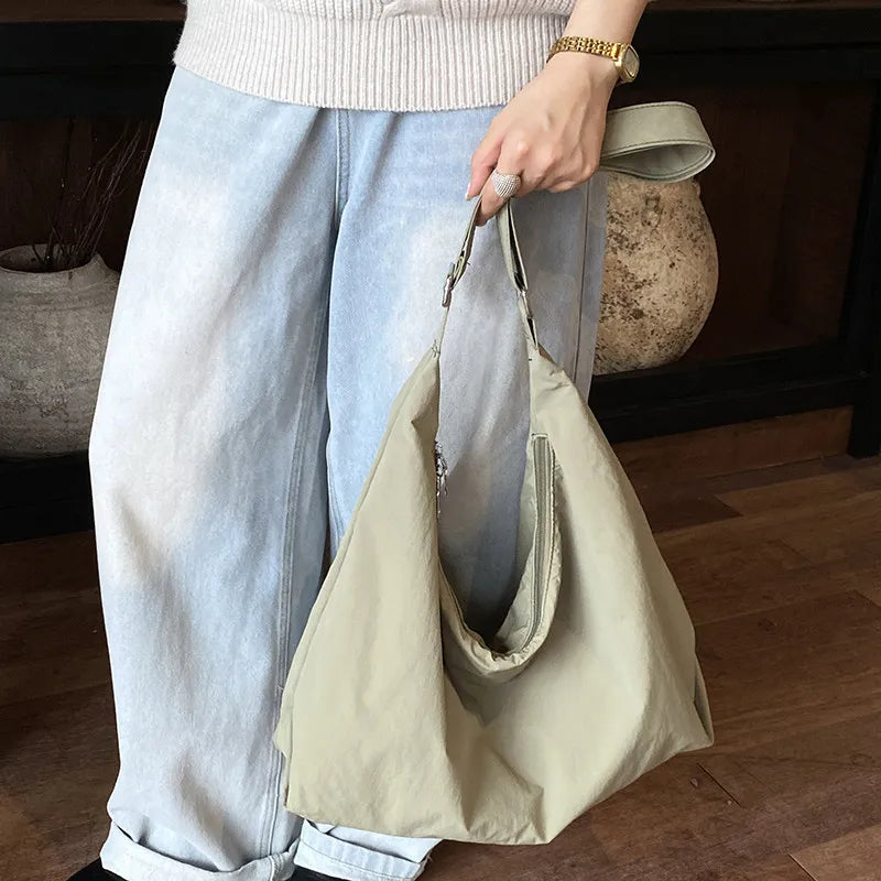 Korean Style Large Capacity Nylon Tote Bag – Shoulder & Crossbody Nylon Tote Bag Nixie