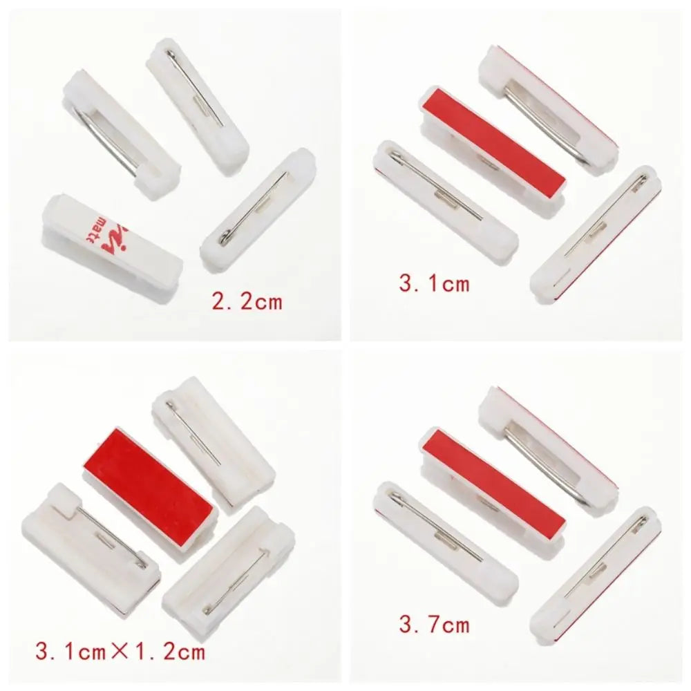 50Pcs Self-Adhesive Plastic Brooch Pins | Multi-Size DIY Badge Brooch Pin Backs Nixie