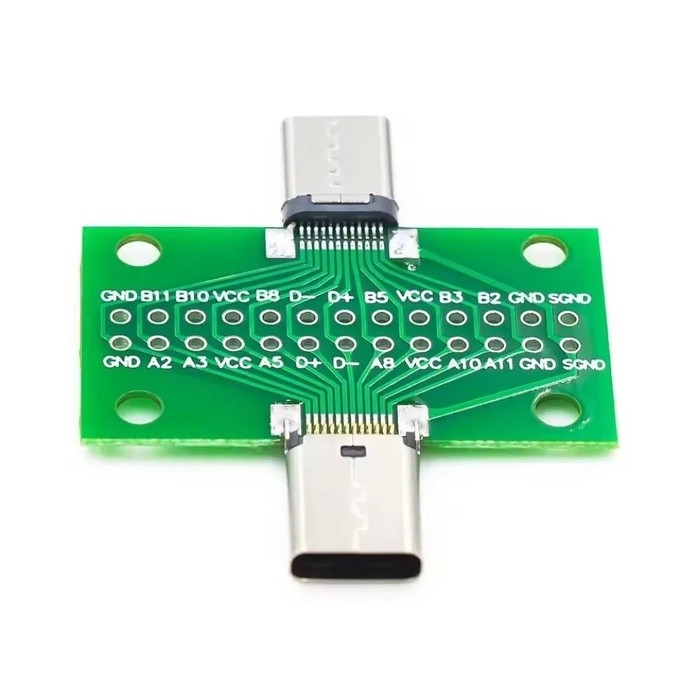 USB Type-C 24 Pin Male to Female PCB Adapter – USB 3.1 USB-C PCB Adapter Nixie