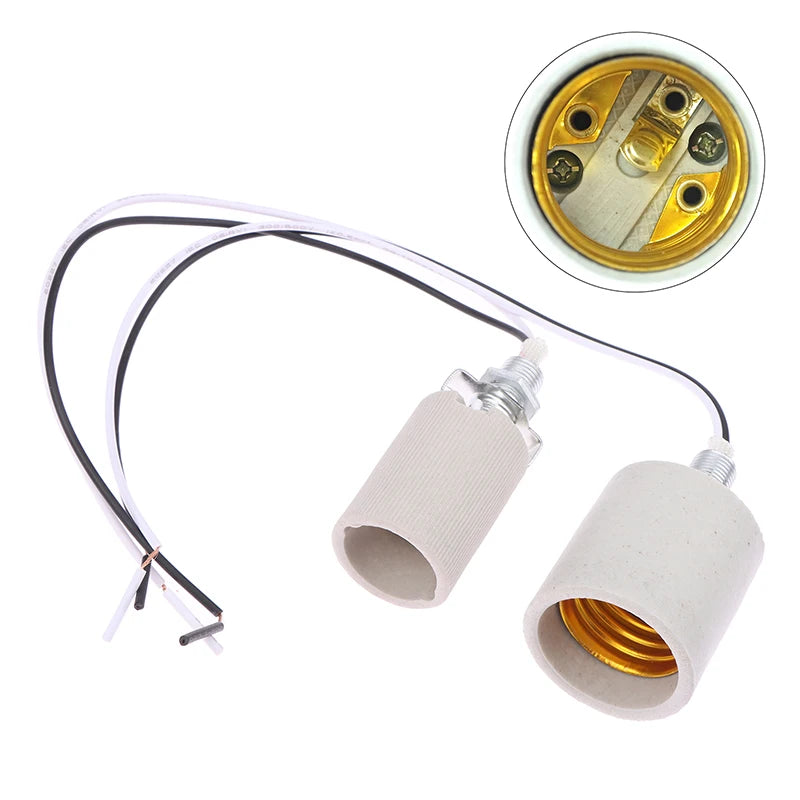 Ceramic E14 E27 Screw Lamp Holder Socket with Cable