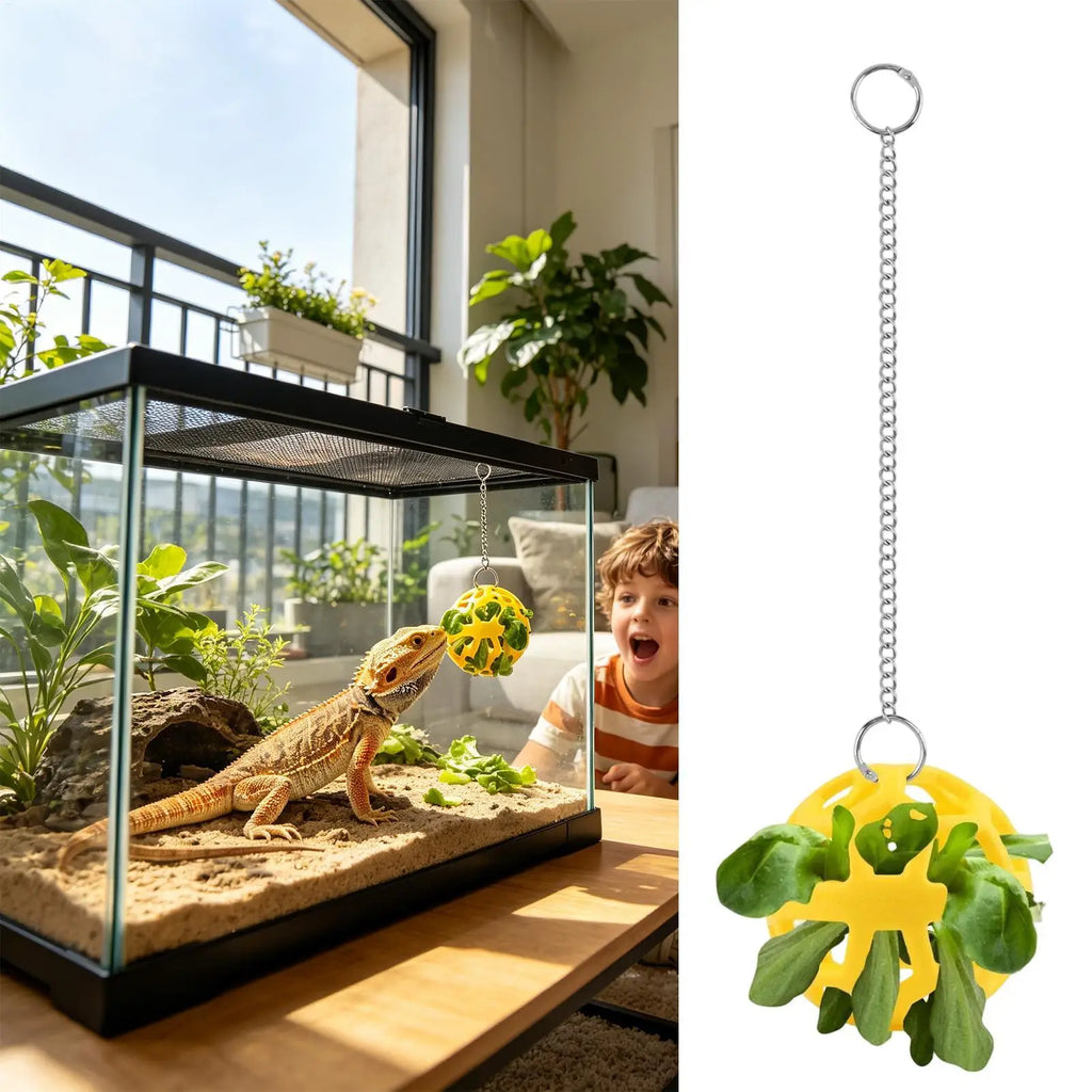 Bearded Dragon Enrichment Feeding Ball with Suction Cup Toy Reptile Enrichment Toy Nixie Default Title
