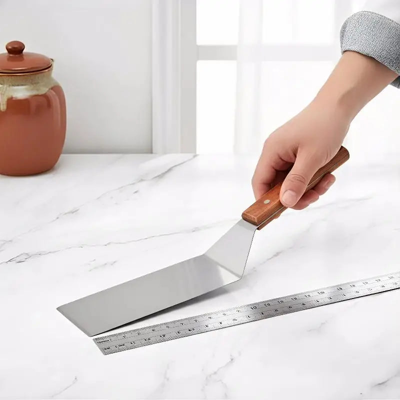 Stainless Steel BBQ Spatula & Grill Scraper Wood Handle BBQ Spatula Nixie