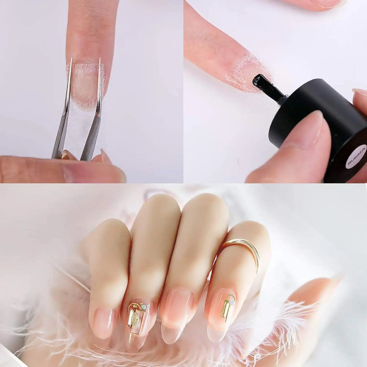 20Pcs Fiberglass Nail Wrap French Tip Gel Extension Kit Nail Wrap Kit Nixie
