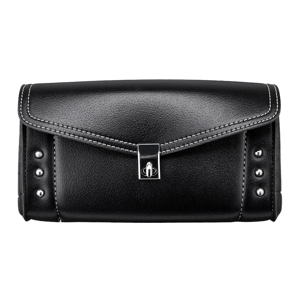 Motorcycle Windshield Bag Studded PU Leather – Road King Fit Motorcycle Windshield Bag Nixie