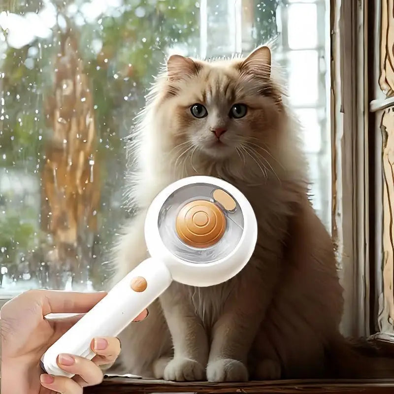 3-in-1 Pet Steam Grooming Brush | 30ml Tank, 35-Min Mist