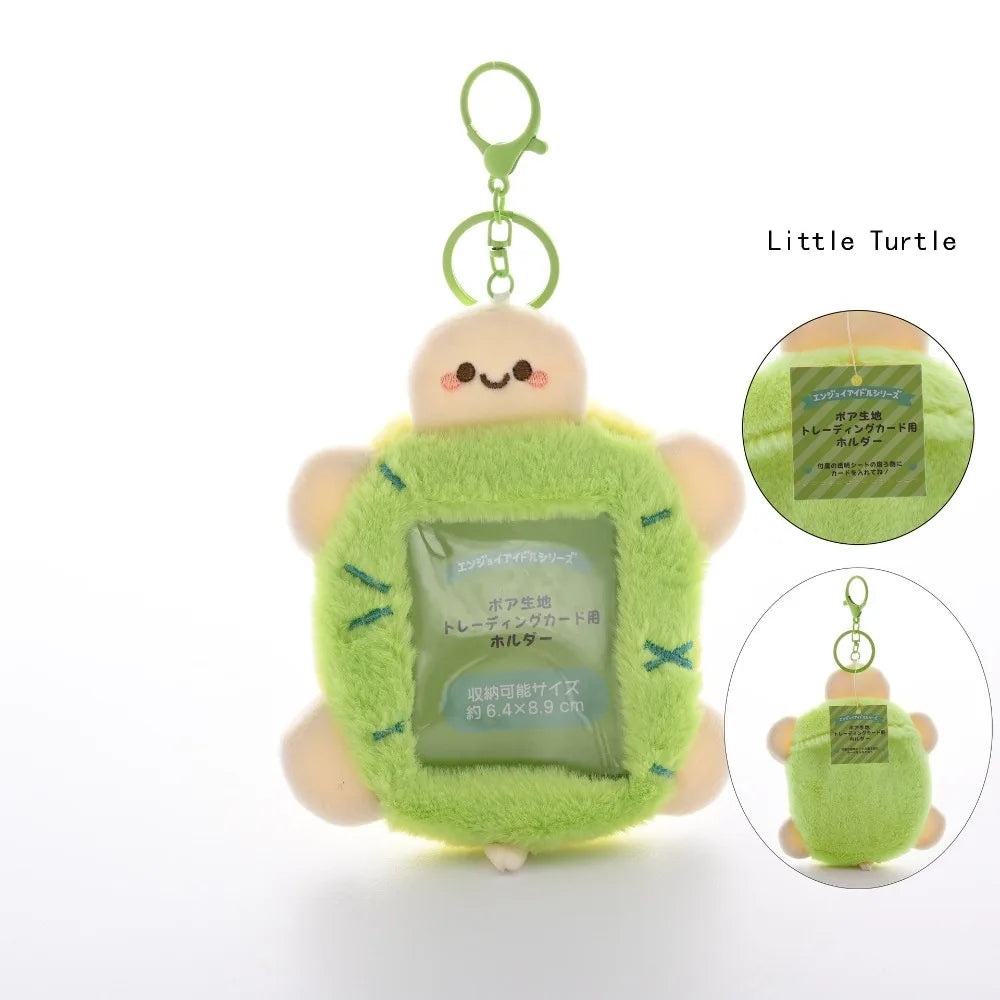 Cartoon Plush Photocard Holder with Keychain – Kpop Sleeve Photocard Holder Nixie